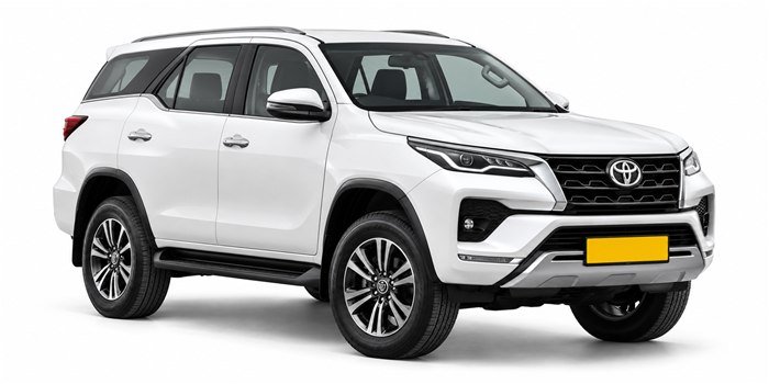 White Toyota Fortuner AC outstation cab